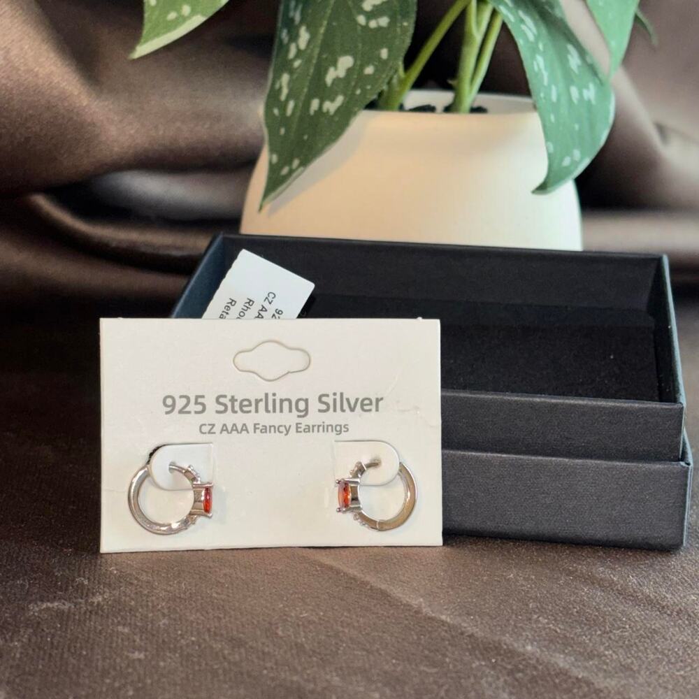 925 Sterling Silver CZ AAA Earrings with gemstone